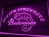 Budweiser Chameleon It's 5pm Somewhere LED Neon Sign USB - Purple - TheLedHeroes