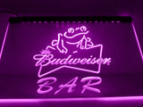 FREE Budweiser Frog Bar LED Sign - Purple - TheLedHeroes