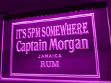 Captain Morgan Jamaica Rum It's 5pm Somewhere LED Neon Sign USB - Purple - TheLedHeroes