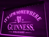 Guinness It's 5 pm Somewhere LED Neon Sign USB - Purple - TheLedHeroes