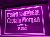 Captain Morgan Jamaica Rum It's 5pm Somewhere LED Neon Sign Electrical - Purple - TheLedHeroes