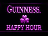 Guinness Shamrock Happy Hour LED Neon Sign Electrical - Purple - TheLedHeroes