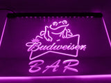 Budweiser Frog Bar LED Neon Sign USB - Purple - TheLedHeroes