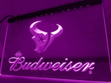 Houston Texans Budweiser LED Neon Sign USB - Purple - TheLedHeroes
