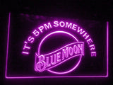 Blue Moon It's 5pm Somewhere LED Neon Sign Electrical - Purple - TheLedHeroes