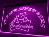 Budweiser Frog It's 5pm Somewhere LED Neon Sign Electrical - Purple - TheLedHeroes
