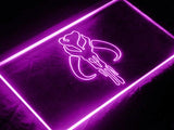 Star Wars Boba Fett Mandalorian Skull LED Neon Sign USB - Purple - TheLedHeroes