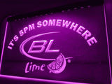 Bud Light Lime It's 5pm Somewhere LED Neon Sign USB - Purple - TheLedHeroes