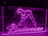 Budweiser Girl LED Neon Sign Electrical - Purple - TheLedHeroes