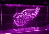 Detroit Red Wings LED Neon Sign USB - Purple - TheLedHeroes
