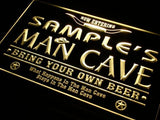 Man Cave Beer Name Personalized Custom LED Sign - Yellow - TheLedHeroes