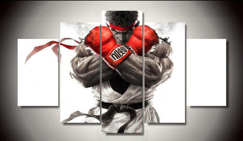 Street Fighter game 5 Pcs Wall Canvas -  - TheLedHeroes