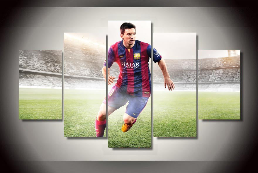 Lionel Messi Football 5 Pcs Wall Canvas -  - TheLedHeroes