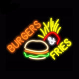 Burger Fries Neon Bulbs Sign 19x15 -  - TheLedHeroes