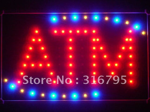 ATM Red LED Sign with Back Board -  - TheLedHeroes
