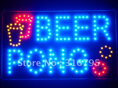 Beer Pong Bar Pub LED Business Sign -  - TheLedHeroes