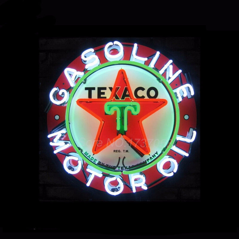 Texaco Motor Oil Neon Bulbs Sign 24X24 -  - TheLedHeroes