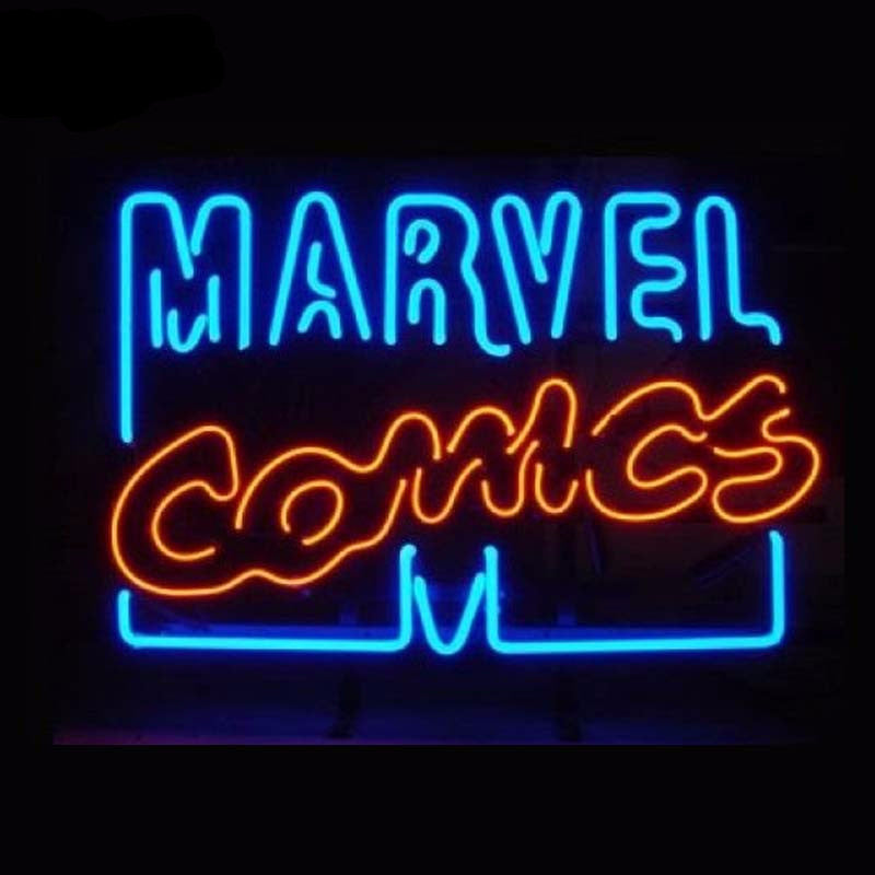 Marvel Comics Blue/Orange Neon Bulbs Sign 17x14 -  - TheLedHeroes