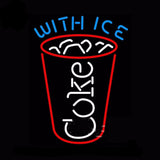 Coke With Ice Cup Glass Neon Bulbs Sign 17x14 -  - TheLedHeroes