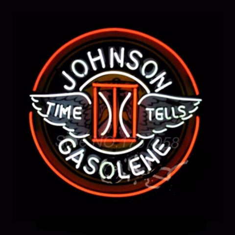 Johnson Gasoline Neon Bulbs Sign 24x24 -  - TheLedHeroes