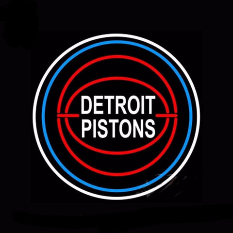 Detroit Pistons Neon Bulbs Sign 24x24 -  - TheLedHeroes