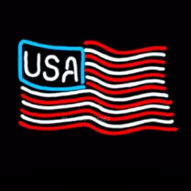 USA Flag Neon Bulbs Sign 17x14 -  - TheLedHeroes