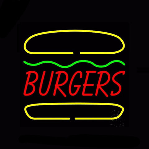 Burgers Neon Bulbs Sign 24x24 -  - TheLedHeroes