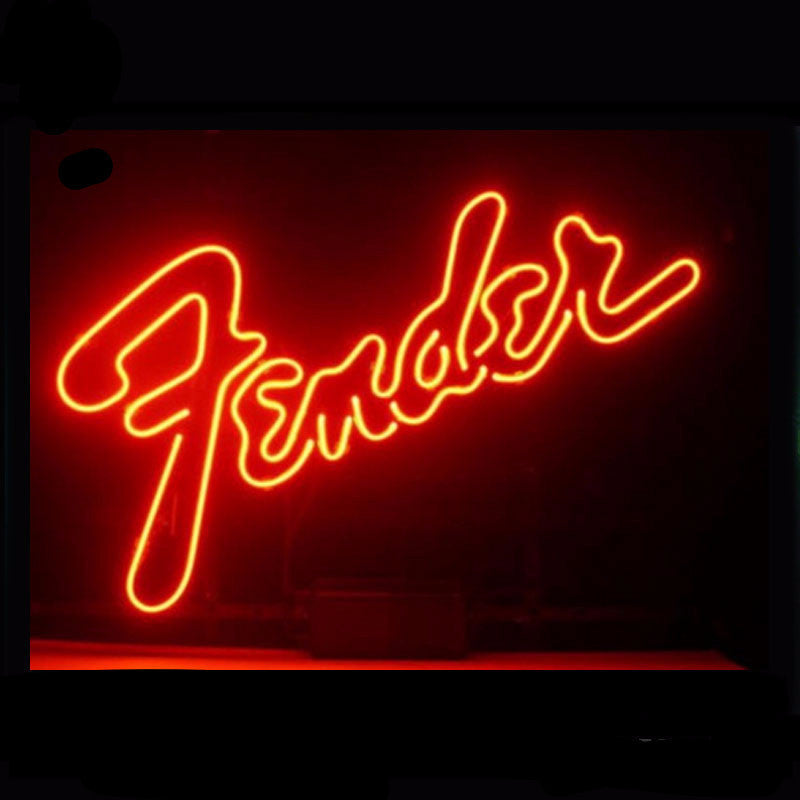 Fender Electric Bass Guitar Neon Bulbs Sign 17x14 -  - TheLedHeroes