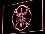 FREE Firefighter Fire Helmet AXE Ladder LED Sign - Red - TheLedHeroes