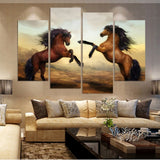 Running horses 4 Pcs Wall Canvas -  - TheLedHeroes