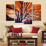Tree trunk 4 Pcs Wall Canvas -  - TheLedHeroes