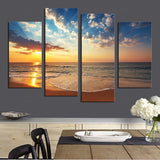 Sunset Seaview Wall Art 4 Pcs Wall Canvas -  - TheLedHeroes
