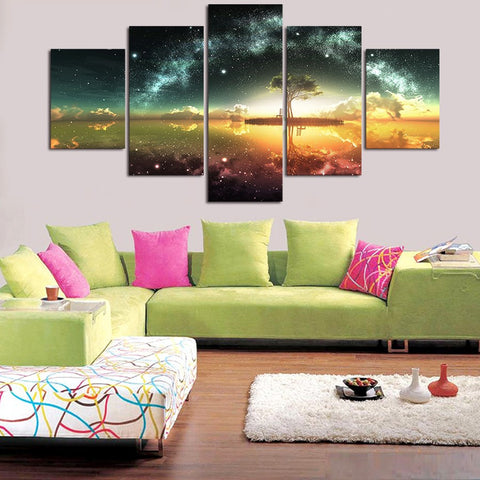 Beautiful Island landscape 5 Pcs Wall Canvas -  - TheLedHeroes