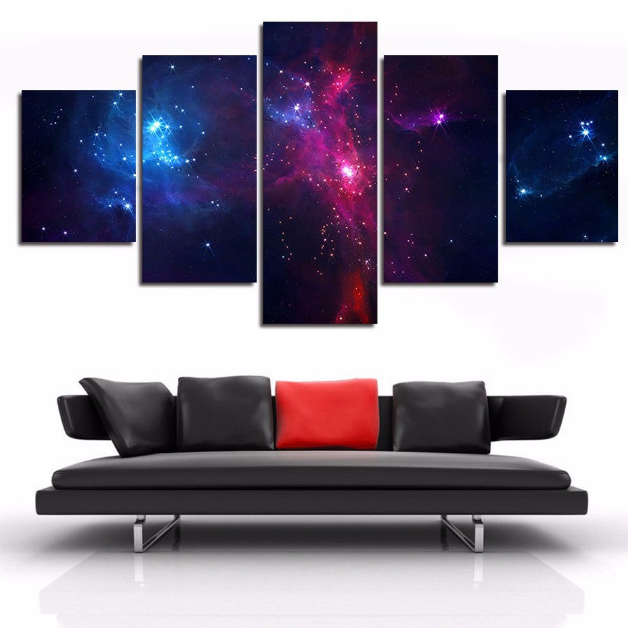 Cosmic landscape 5 Pcs Wall Canvas -  - TheLedHeroes