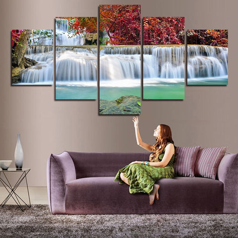 Waterfall 5 Pcs Wall Canvas -  - TheLedHeroes