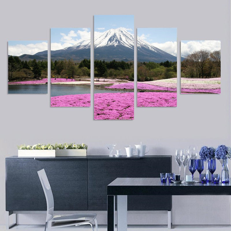 Japan's Fuji Mountain landscape 5 Pcs Wall Canvas -  - TheLedHeroes