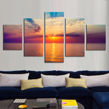 Orange Sunset 5 Pcs Wall Canvas -  - TheLedHeroes