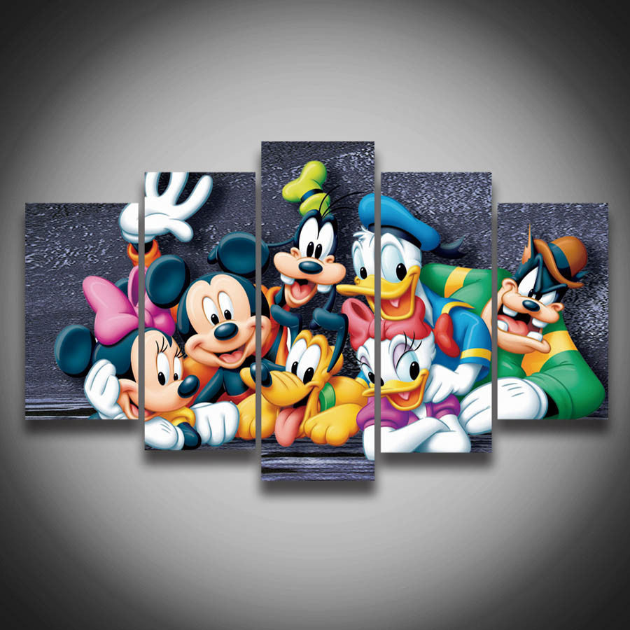 Donald Duck & Mickey Mouse 5 Pcs Wall Canvas -  - TheLedHeroes