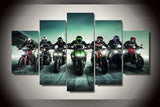 Motorcycles 5 Pcs Wall Canvas -  - TheLedHeroes