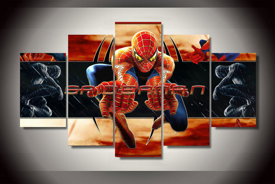 Spider-Man 5 Pcs Wall Canvas -  - TheLedHeroes