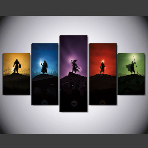 Cartoon Characters 5 Pcs Wall Canvas -  - TheLedHeroes