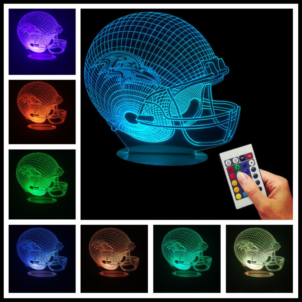 NFL Team Helmet 3D LED LAMP - Baltimore Ravens - TheLedHeroes