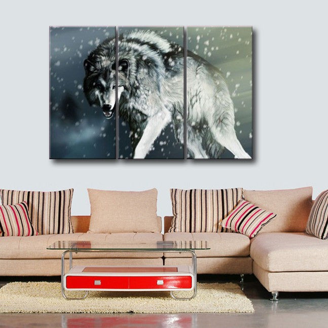 Wolf Winter 3 Pcs Wall Canvas -  - TheLedHeroes