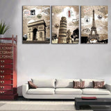 Europe Buildings 3 Pcs Wall Canvas -  - TheLedHeroes