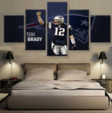 NFL Tom Brady 5 Pcs Wall Canvas -  - TheLedHeroes