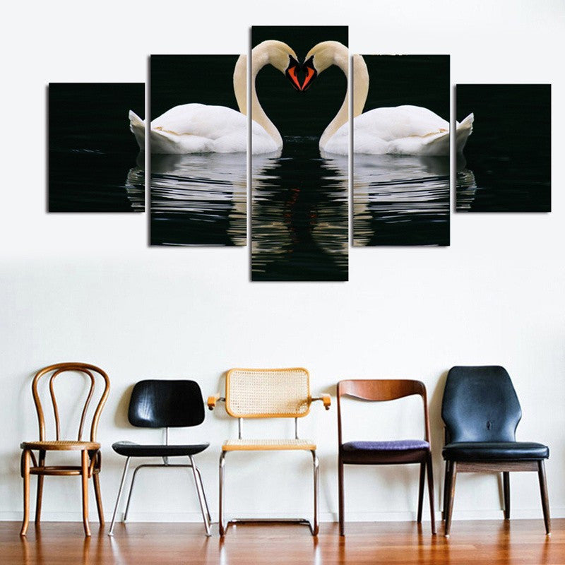 Swan Art 5 Pcs Wall Canvas -  - TheLedHeroes