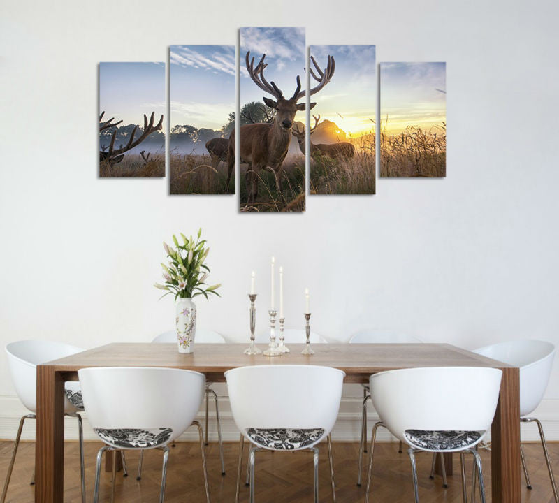 Deer 5 Pcs Wall Canvas -  - TheLedHeroes