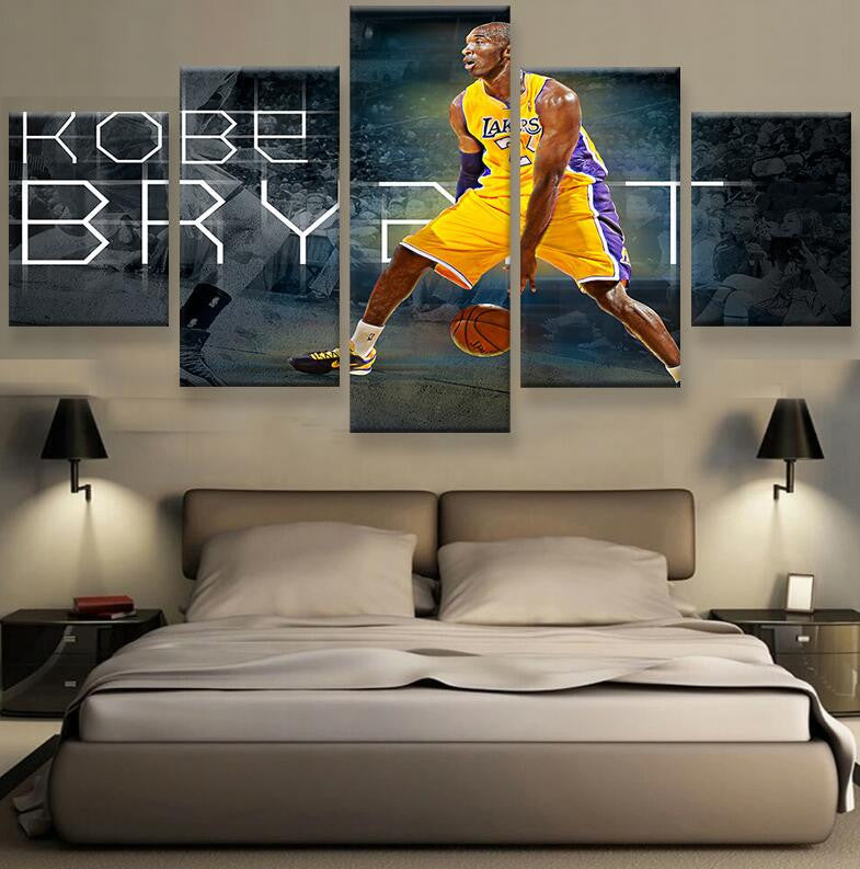 Kobe Bryant Basket-ball 5 Pcs Wall Canvas -  - TheLedHeroes
