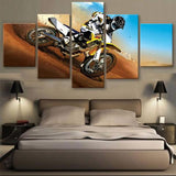 Motocross 5 Pcs Wall Canvas -  - TheLedHeroes