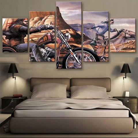 Biker 5 Pcs Wall Canvas -  - TheLedHeroes